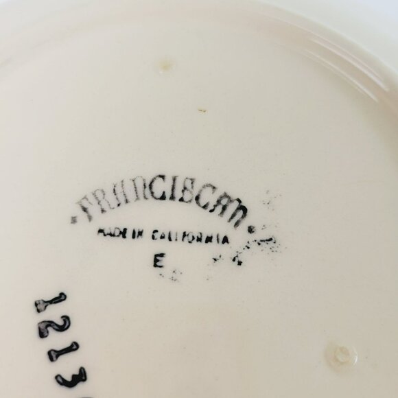 Franciscan Desert Rose 9" Serving Bowl Pink Floral Hand Painted c.1949-53 USA - Picture 8 of 10